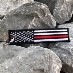 Red Thin Line Keytag