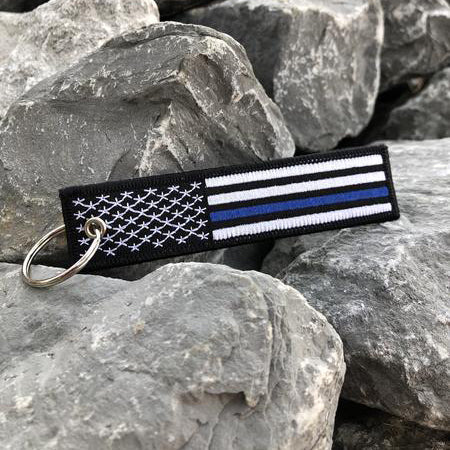 Blue Thin Line Keytag